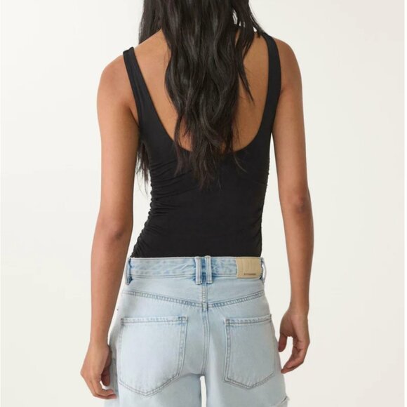 ZARA — Ruched Polyamide Bodysuit - Size M – New with Tags – Black - Picture 4 of 15